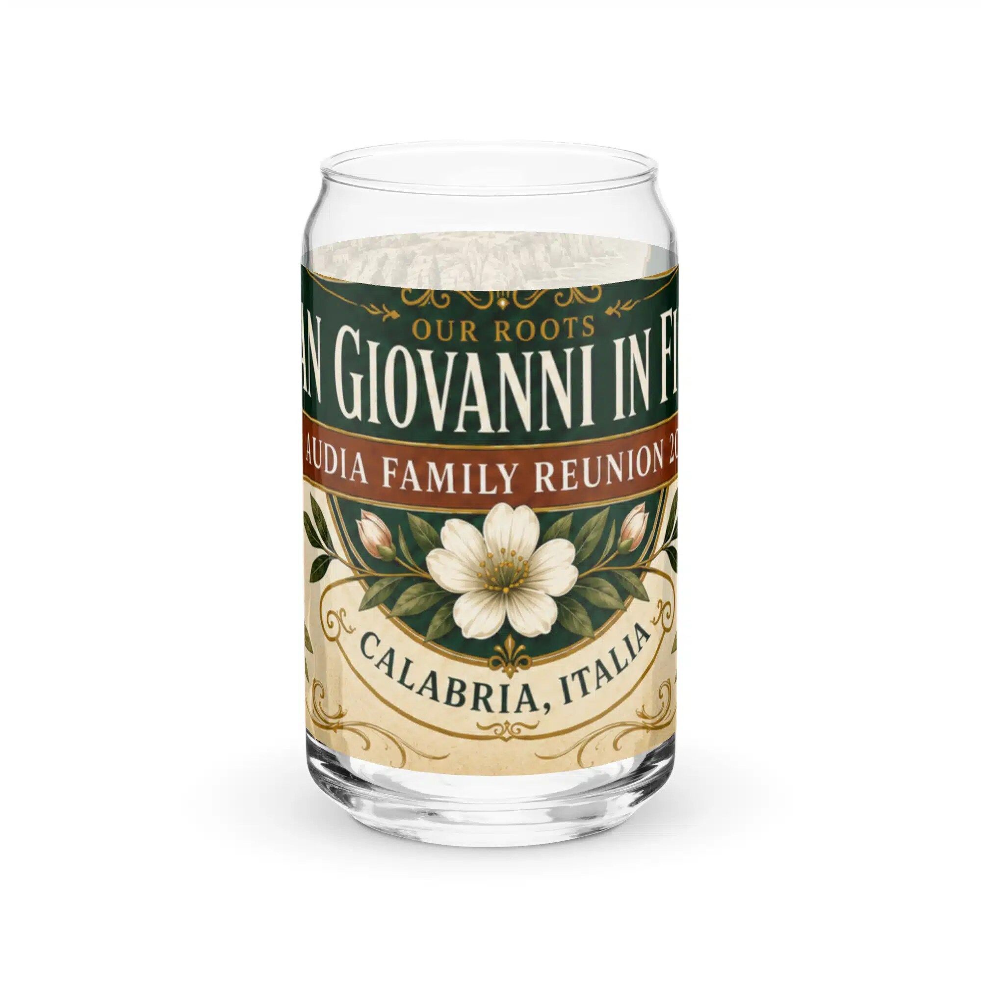 Audia Family Reunion 2026 – Calabria Heritage Can-shaped glass 16 oz. - Image 5