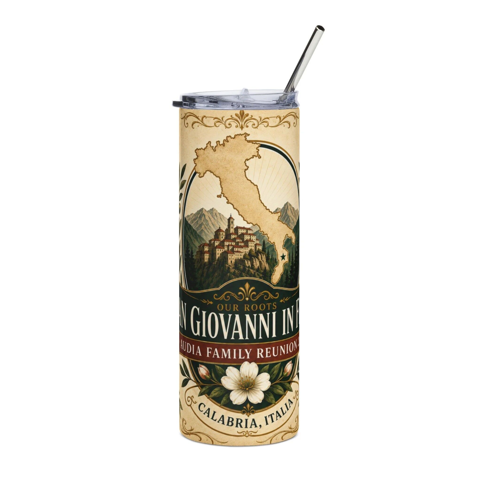 Audia Family Reunion 2026 20oz Stainless Steel Tumbler – Calabria Heritage Travel Mug